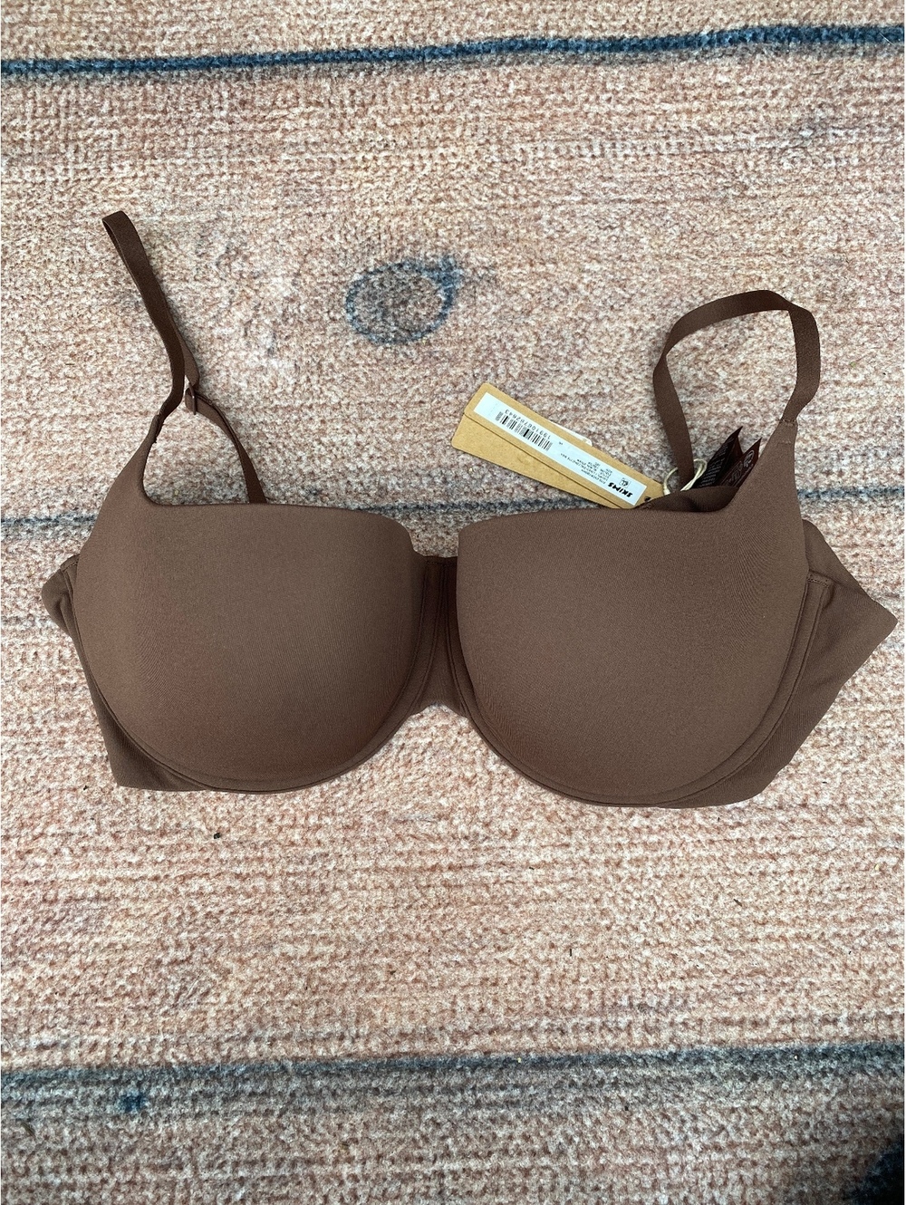 Skims Fits everybody lightly lined balconette bra cocoa 36C new push up cleavage